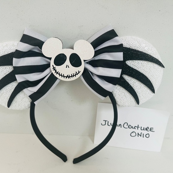 NEW Disney Ears Jack Skellington, Nightmare Minnie Mouse ears! Mickey Ears - Picture 3 of 3